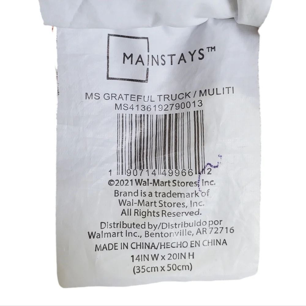 Mainstays Grateful Accent /Throw Pillow Truck With Pumpkins Home Decor